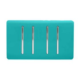 ART-SS9999BT  4 Gang 4x3 Way Intermediate Bright Teal